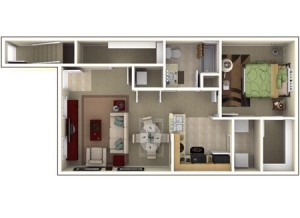 1 Bedroom Apartment Floor Plan